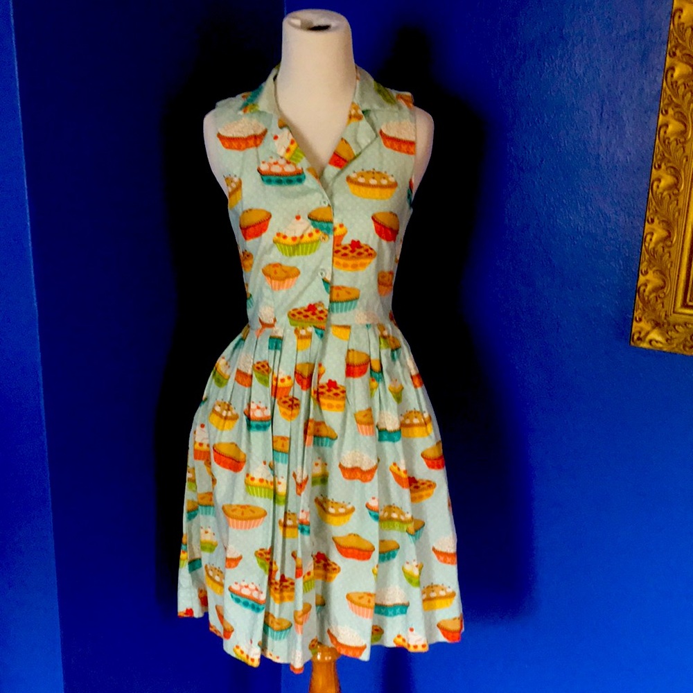 Vintage Modcloth Bea & Dot Sweet as Pie Thanksgiving cotton daydress 50s retro🥧